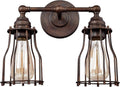 Bronze 2-Light Wall Vanity Bath Lighting Q1942
