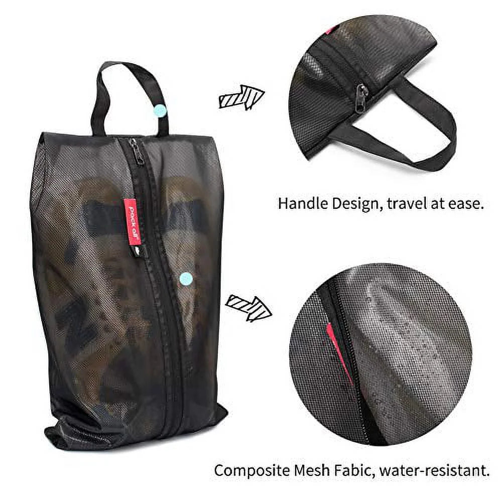Water Resistant Shoe Bags with Zipper 2 Pack Black L753731
