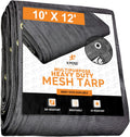 Heavy Duty Mesh Tarp 10’ x 12’ Black Protective Cover S48666