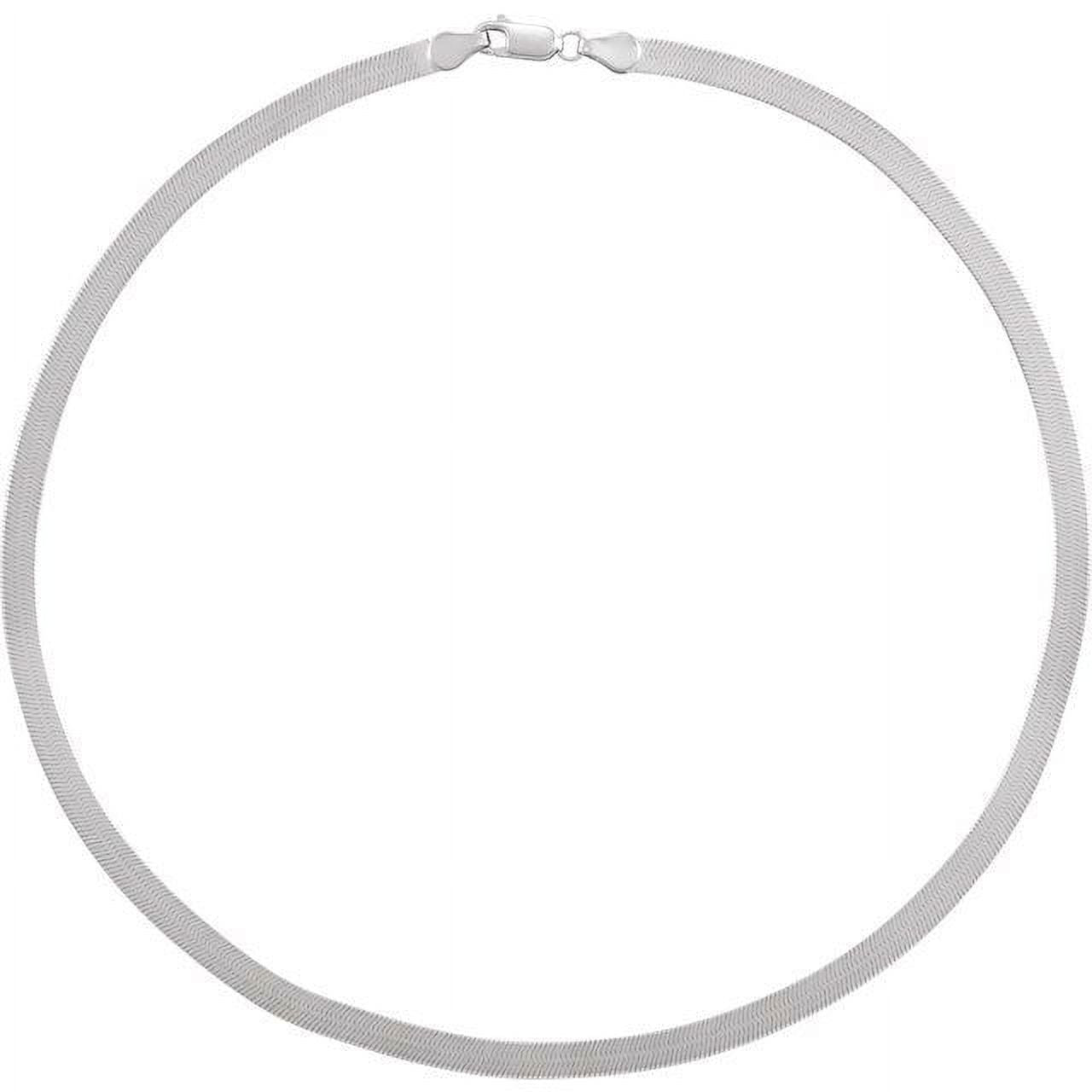 14K White 4.6 mm Flexible Herringbone 24" Chain R969