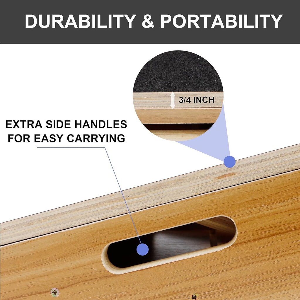 Wooden Slant Board, Adjustable Incline Board, Non-Slip Stretching Board, Pack of 2 H38584