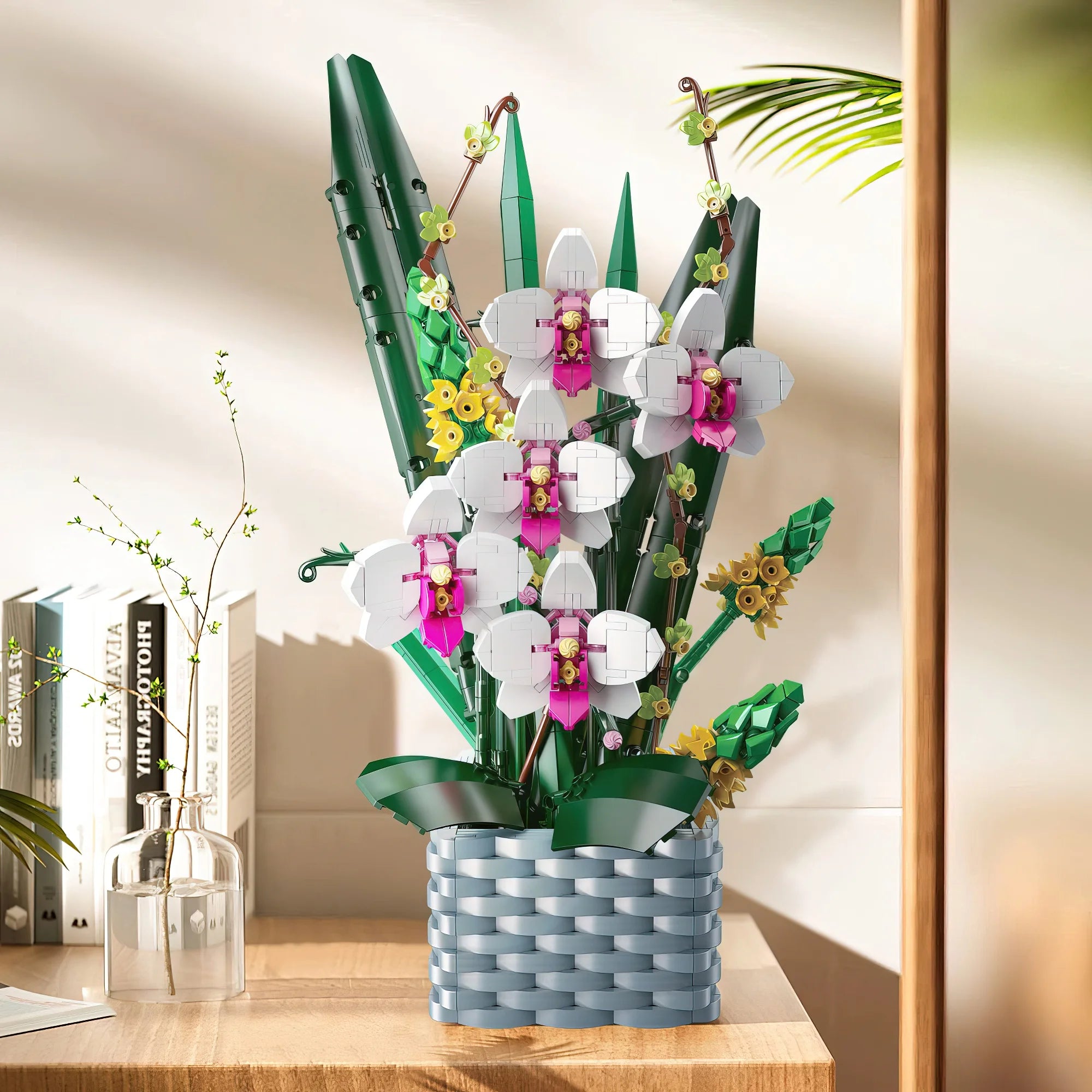 Multi Color Flower Building Block Set Orchid Bouquet Building Kit Toy V298817