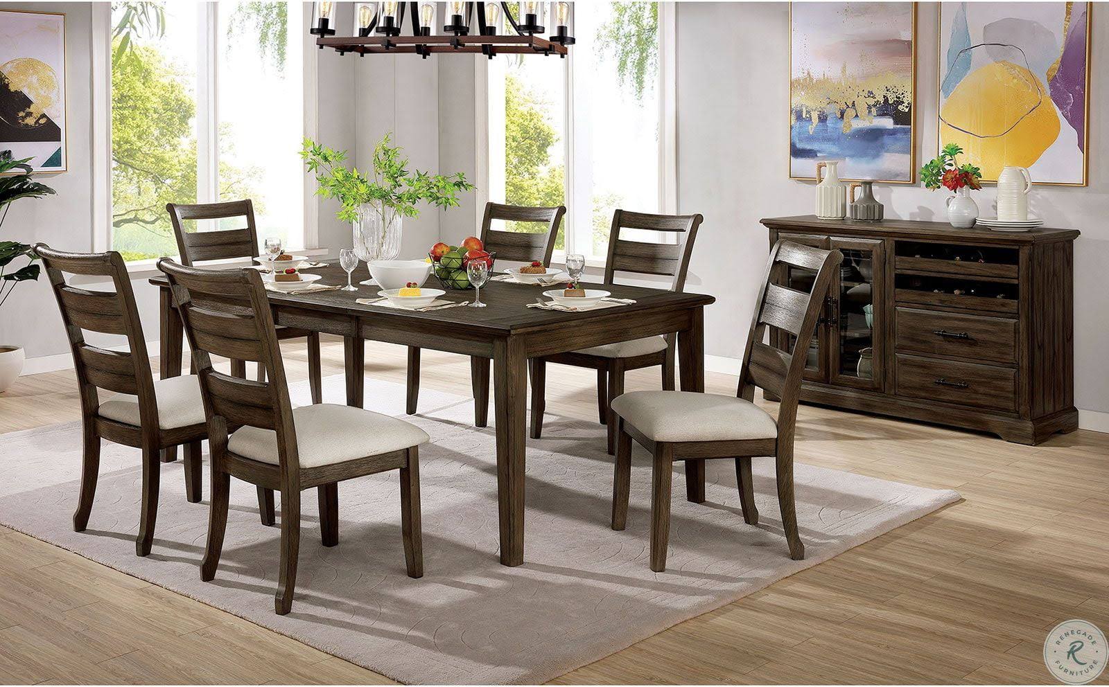Light Walnut and Beige Side Chair Set of 2 A592