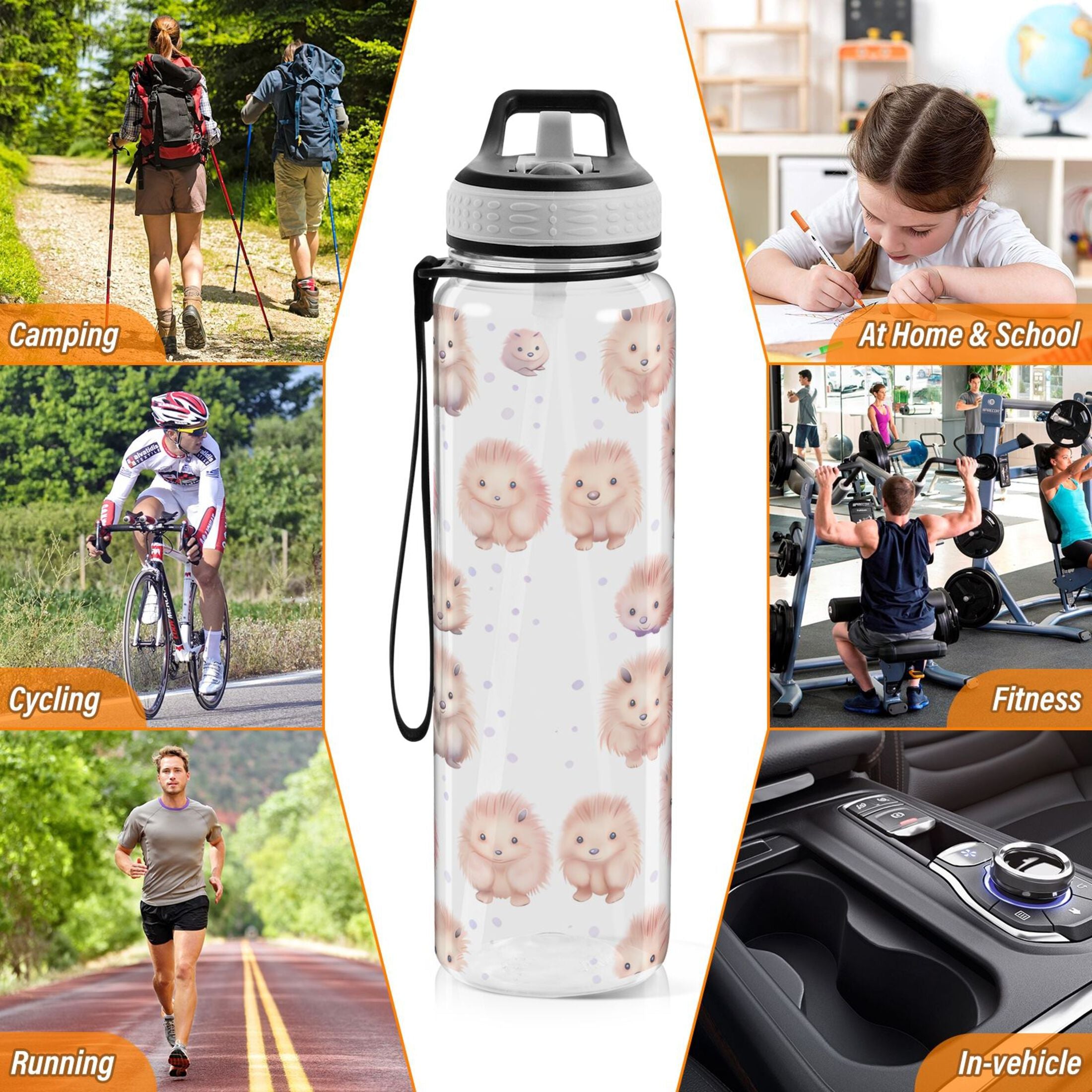32oz Tritan Clear Water Bottle with Straw C3878