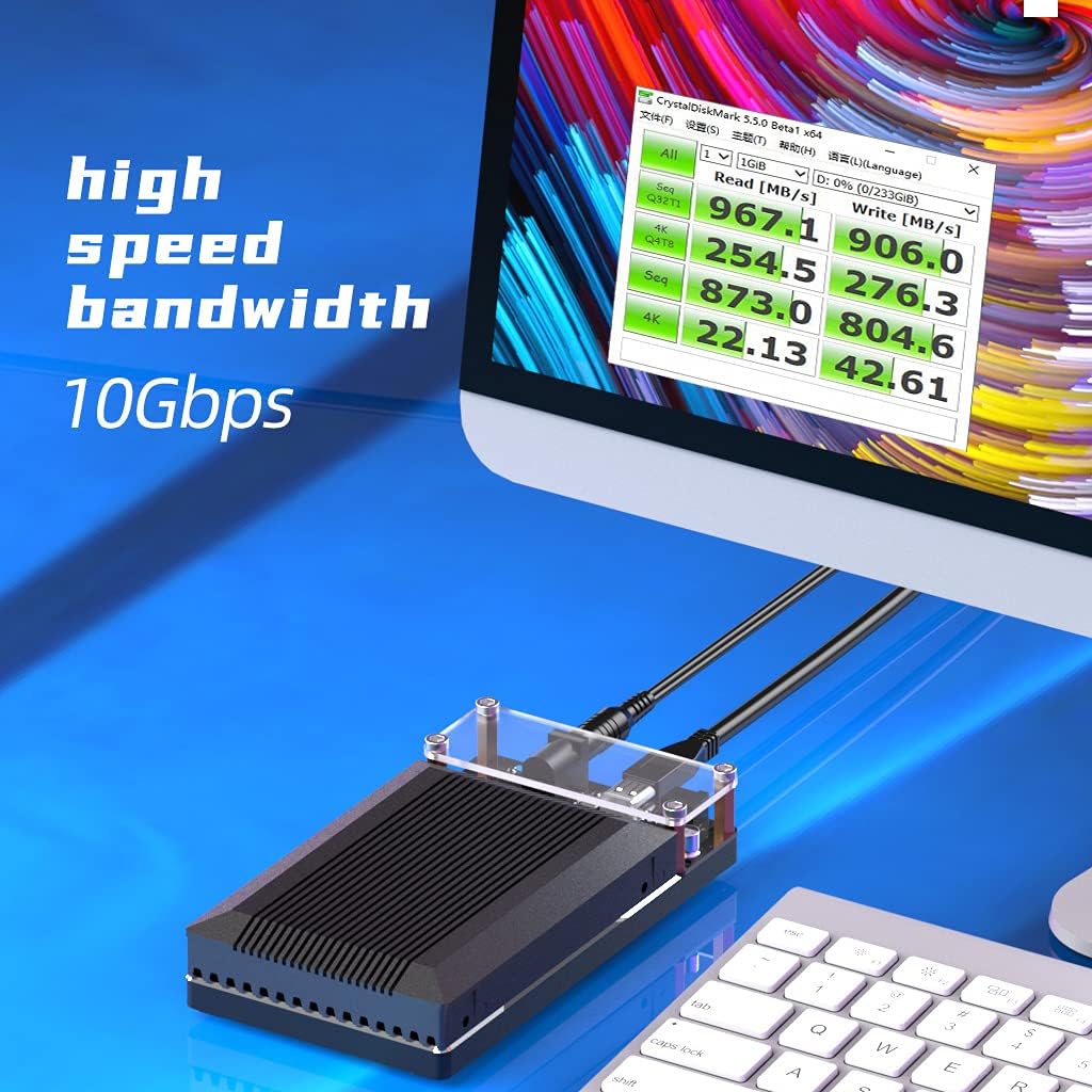 U.2 PCIe NVMe Hard Drive Enclosure with USB3.2 10Gbps Converter Docking Station K1789