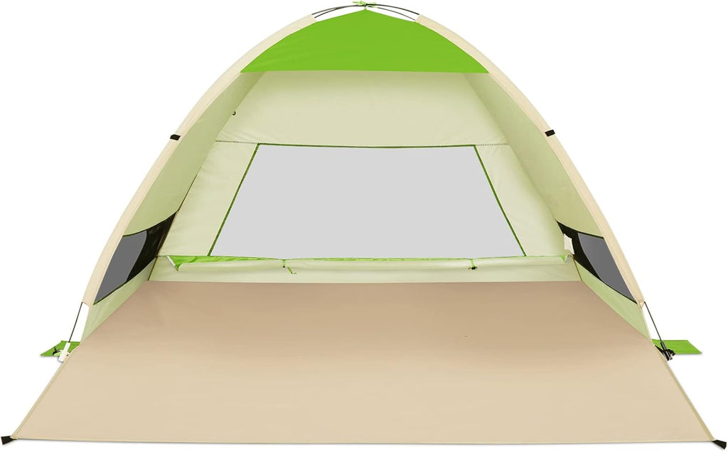 Large Pop Up Beach Tent 4 Person Anti-UV Sun Shelter Pack of 2 O76541
