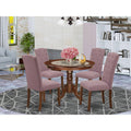 5pc Dining Set with Round Dinette Table and Four Parson Chairs C13108