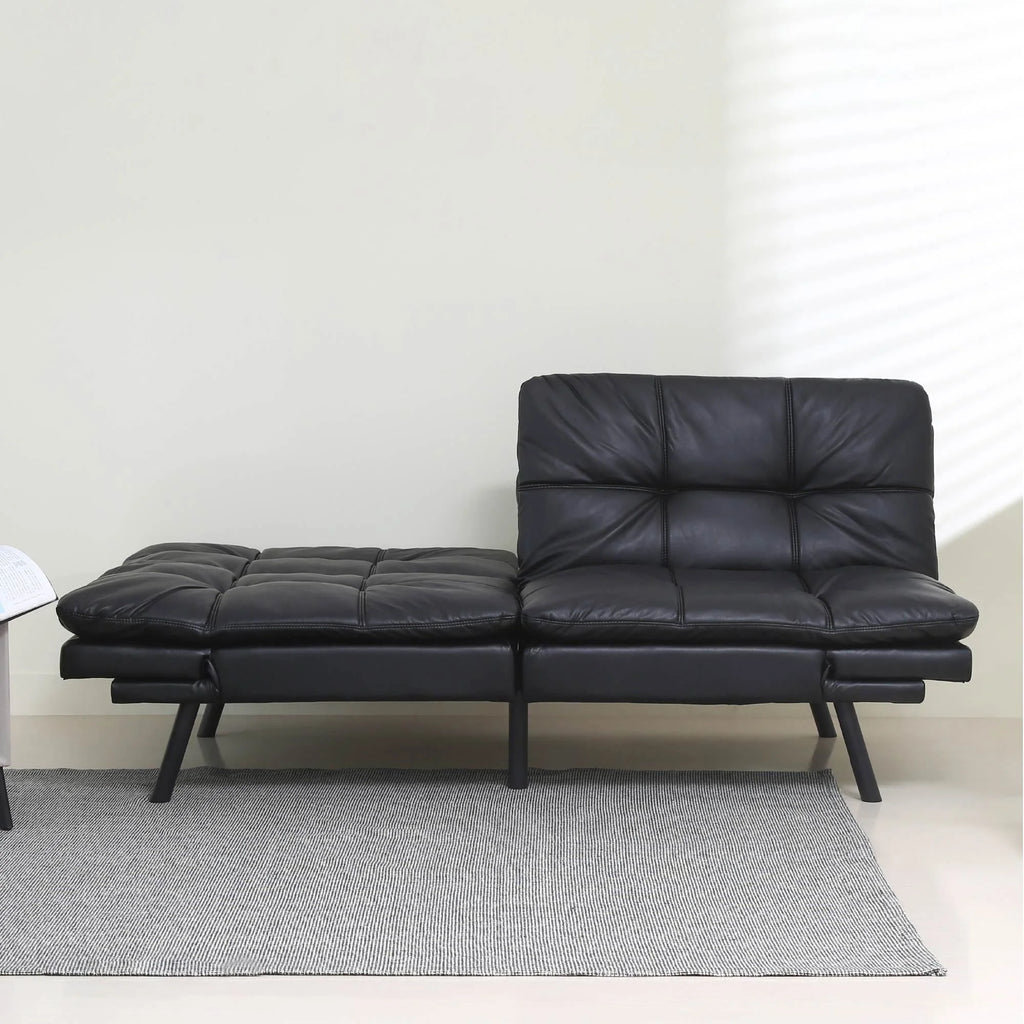Black Convertible Memory Foam Futon Sofa Bed B298
