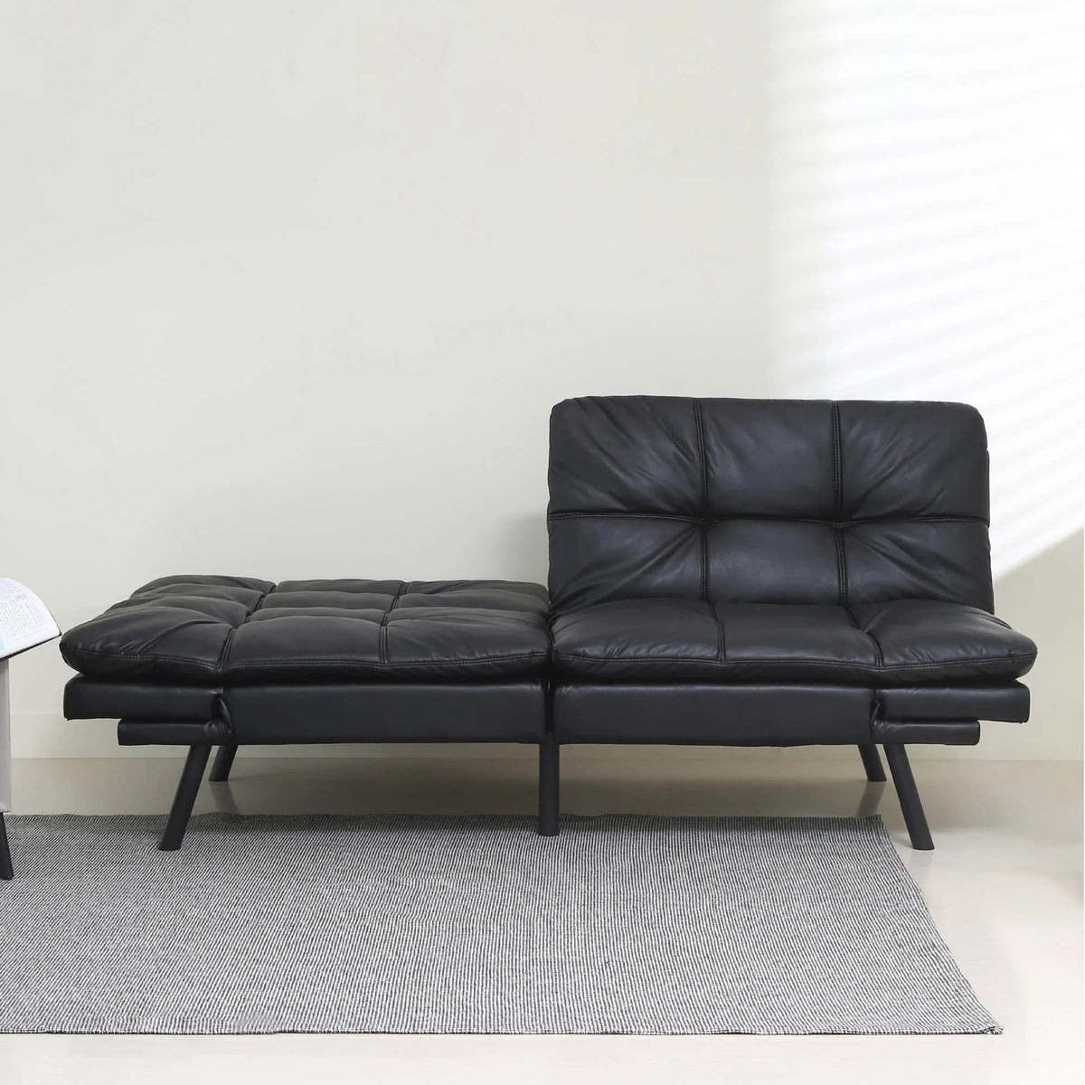 Black Convertible Memory Foam Futon Sofa Bed B298