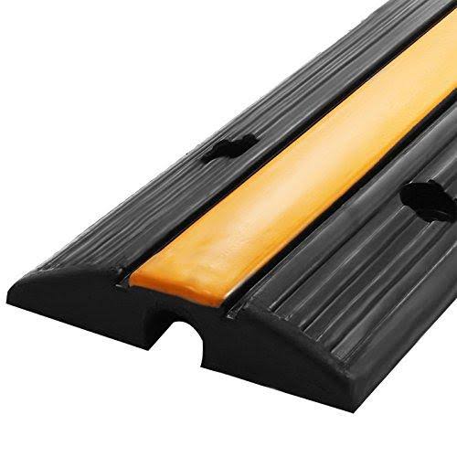 Black Rubber Cable Protector Speed Bump (4 Pack Single Channel) M3988