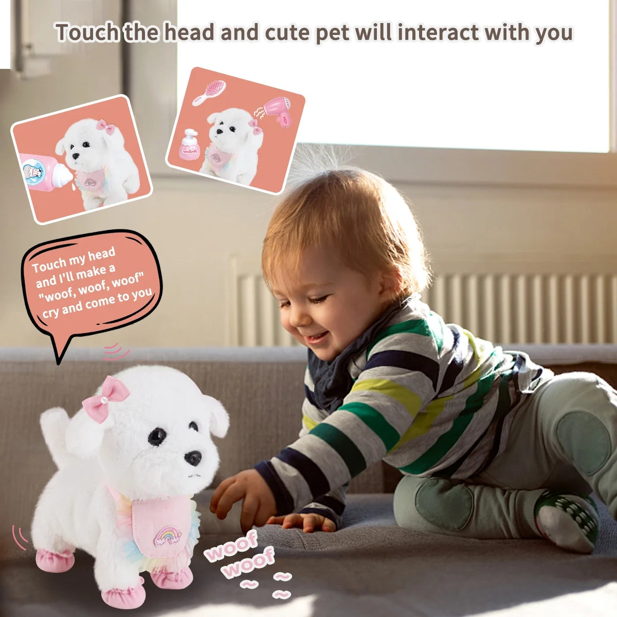 Interactive Plush Pet Dog with Remote Control Leash V2784