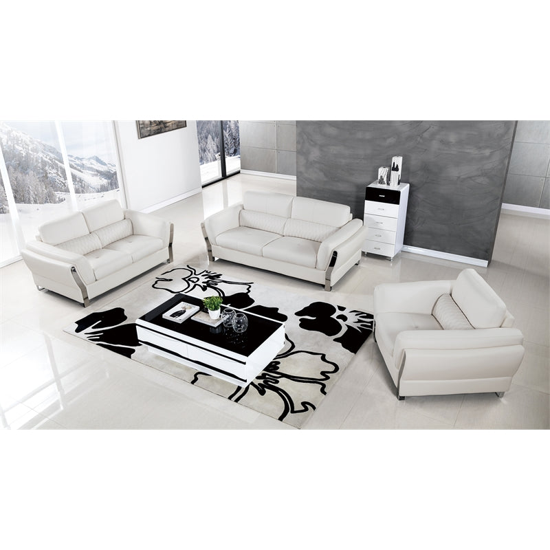 White Microfiber Leather Chair U70825