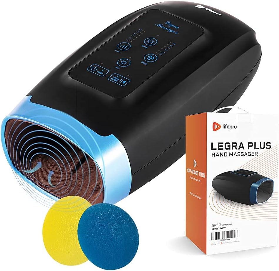 Cordless Electric Hand Massager with Compression and Heat S347