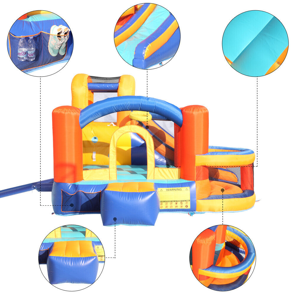 Inflatable Bounce House Slide Bouncer with Basketball Hoop, Climbing Wall M137
