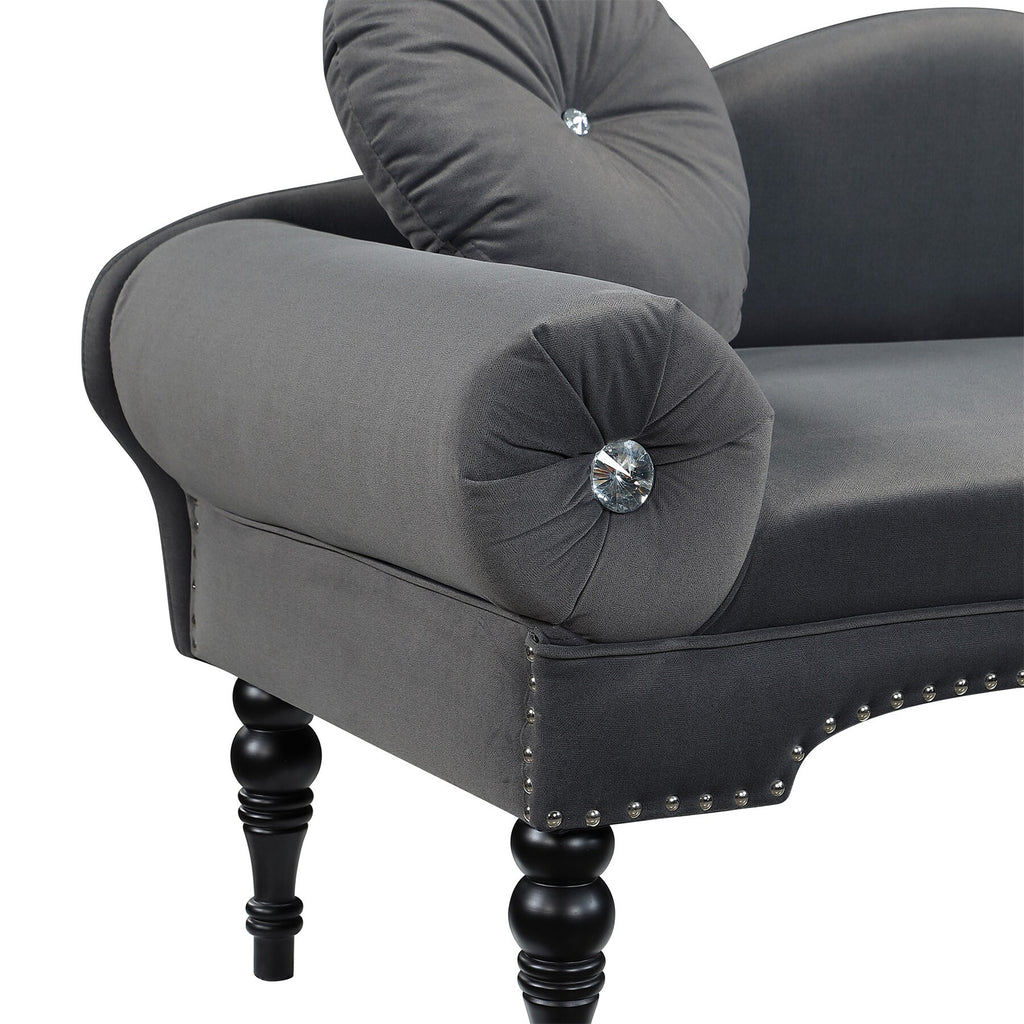 Grey Velvet Upholstered Sofa U880872