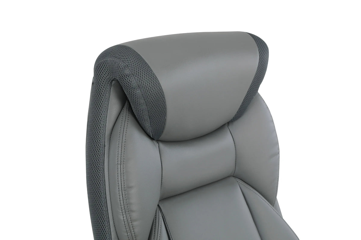 Charcoal Bonded Leather Chair with Nylon Base T539