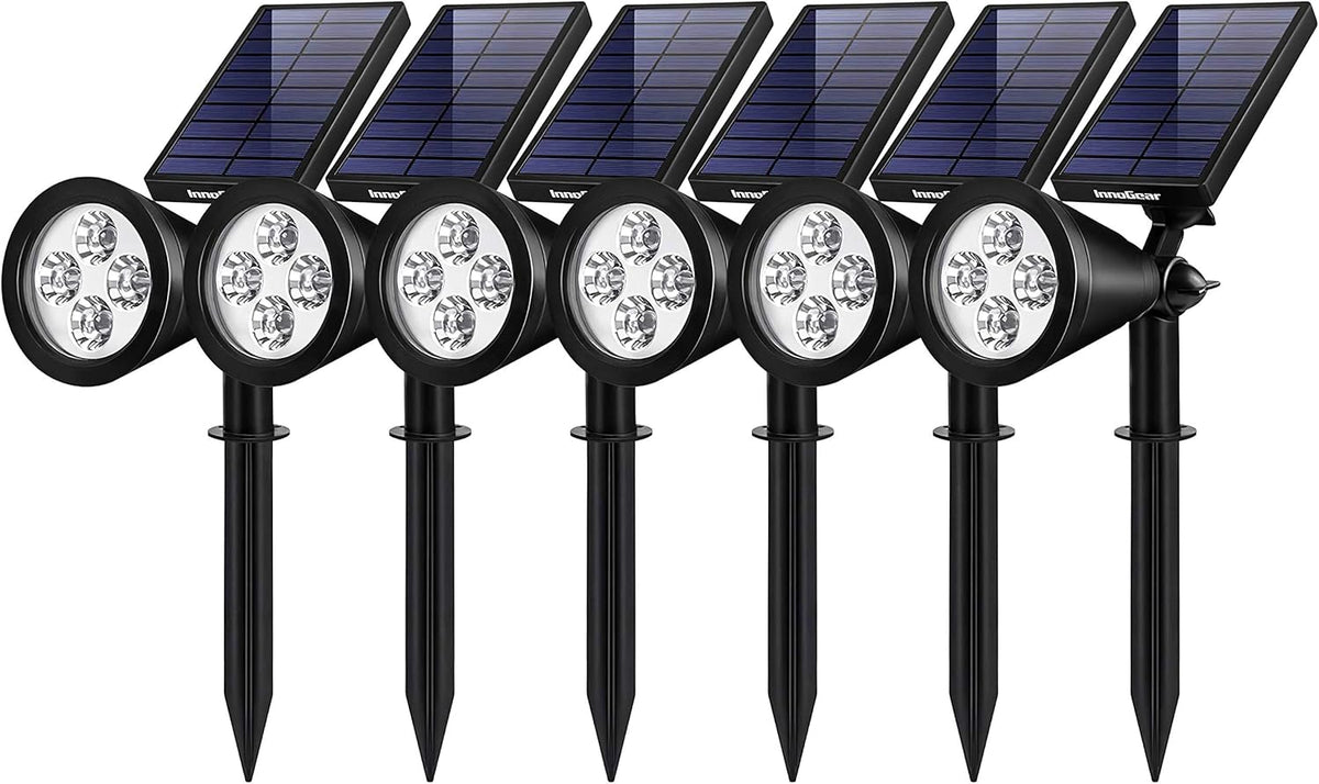 Pack of 6 Warm Waterproof Solar Powered Landscape Spotlights B2070