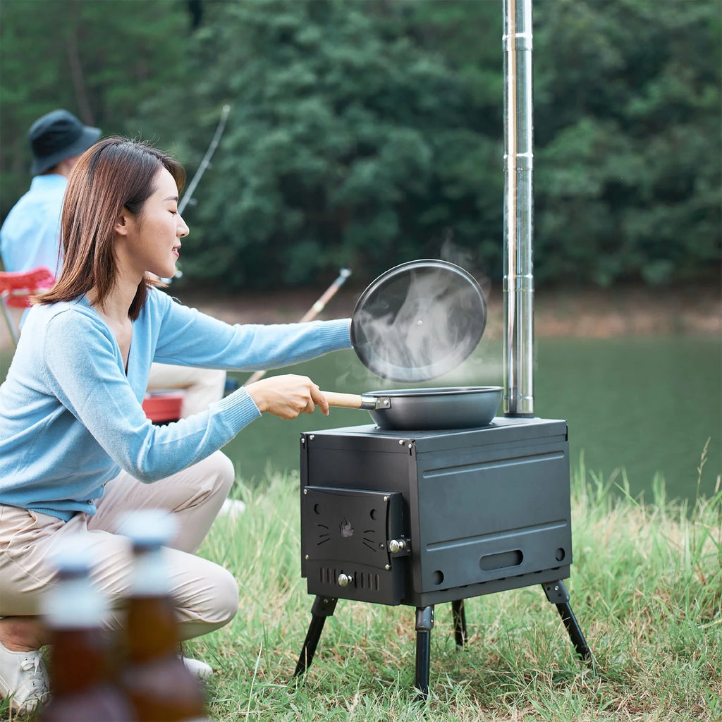 Portable Wood Burning Camp Tent with Chimney O18252