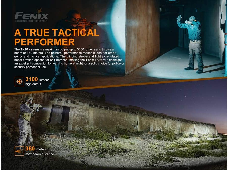 Tactical Flashlight with 2X 5000mAh USB-C Rechargeable Battery P60246