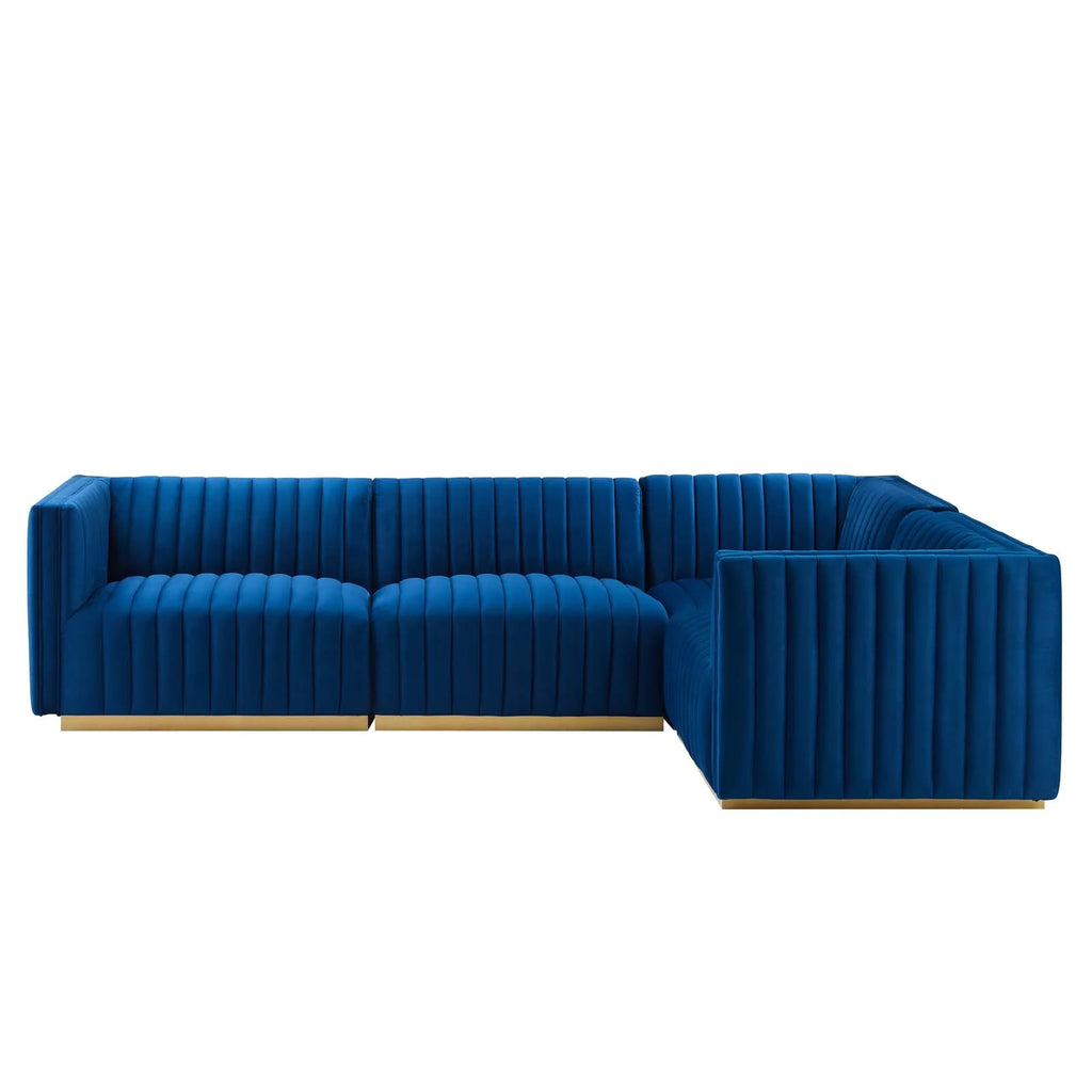Tufted Performance Velvet 4-Piece Sectional A446805