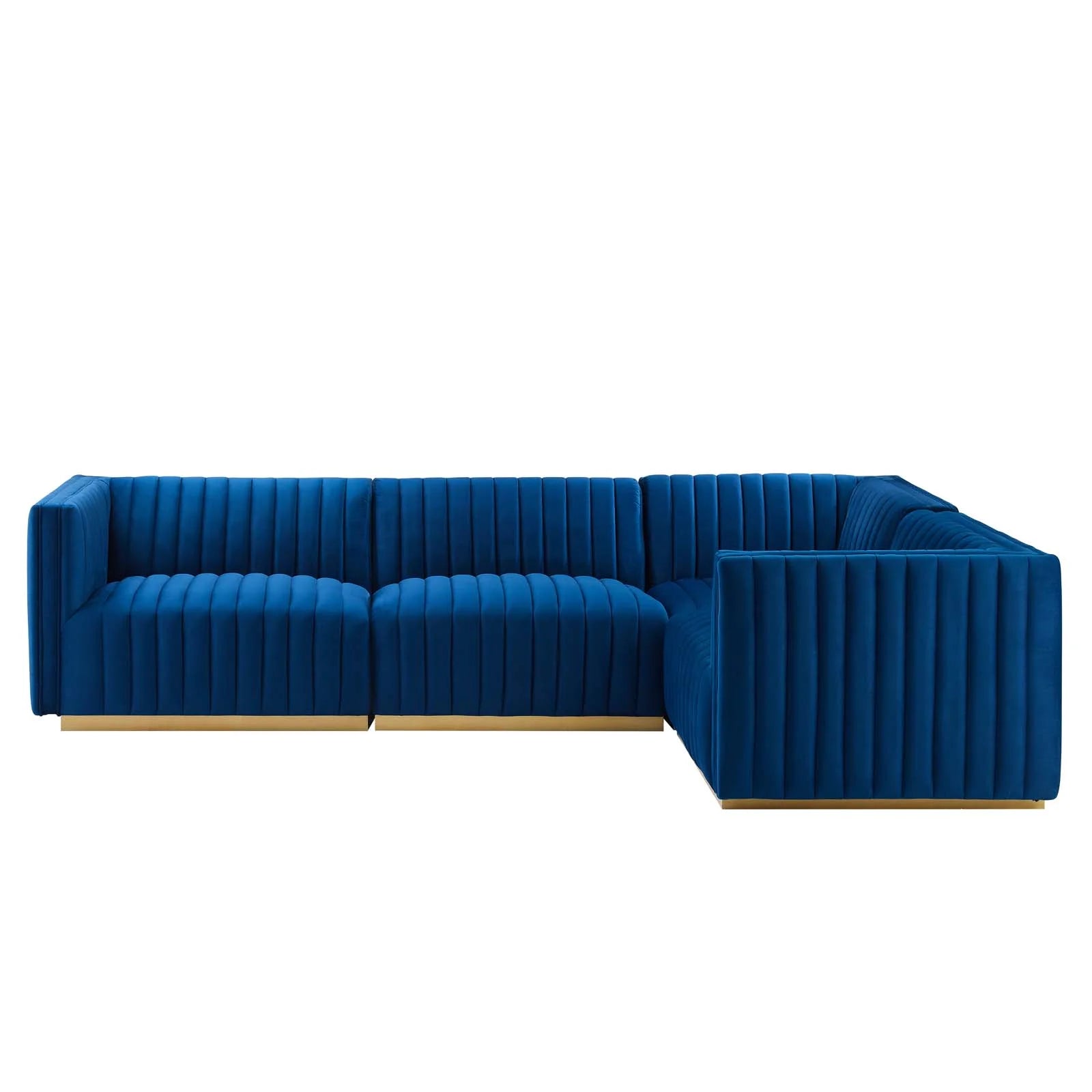 Tufted Performance Velvet 4-Piece Sectional A446805