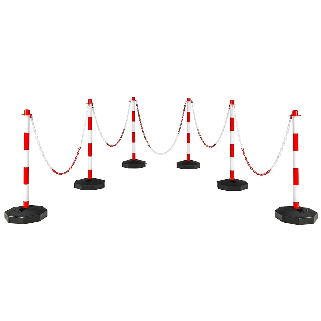 2 Pack Plastic Delineator Post Cone with Fillable Base, Black & Yellow T6182