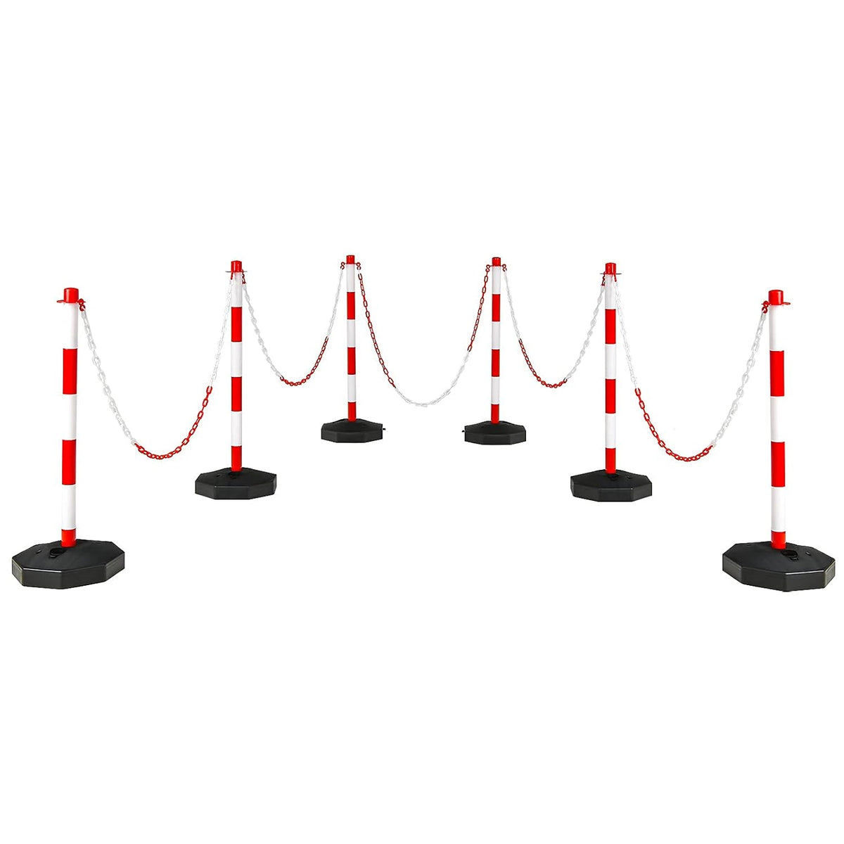 2 Pack Plastic Delineator Post Cone with Fillable Base, Black & Yellow T6182