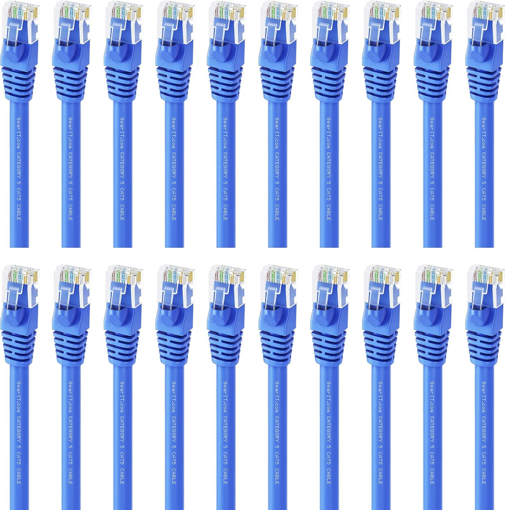 100-Pack Cat5e Ethernet Patch Cable 1.5 Feet Blue B913822