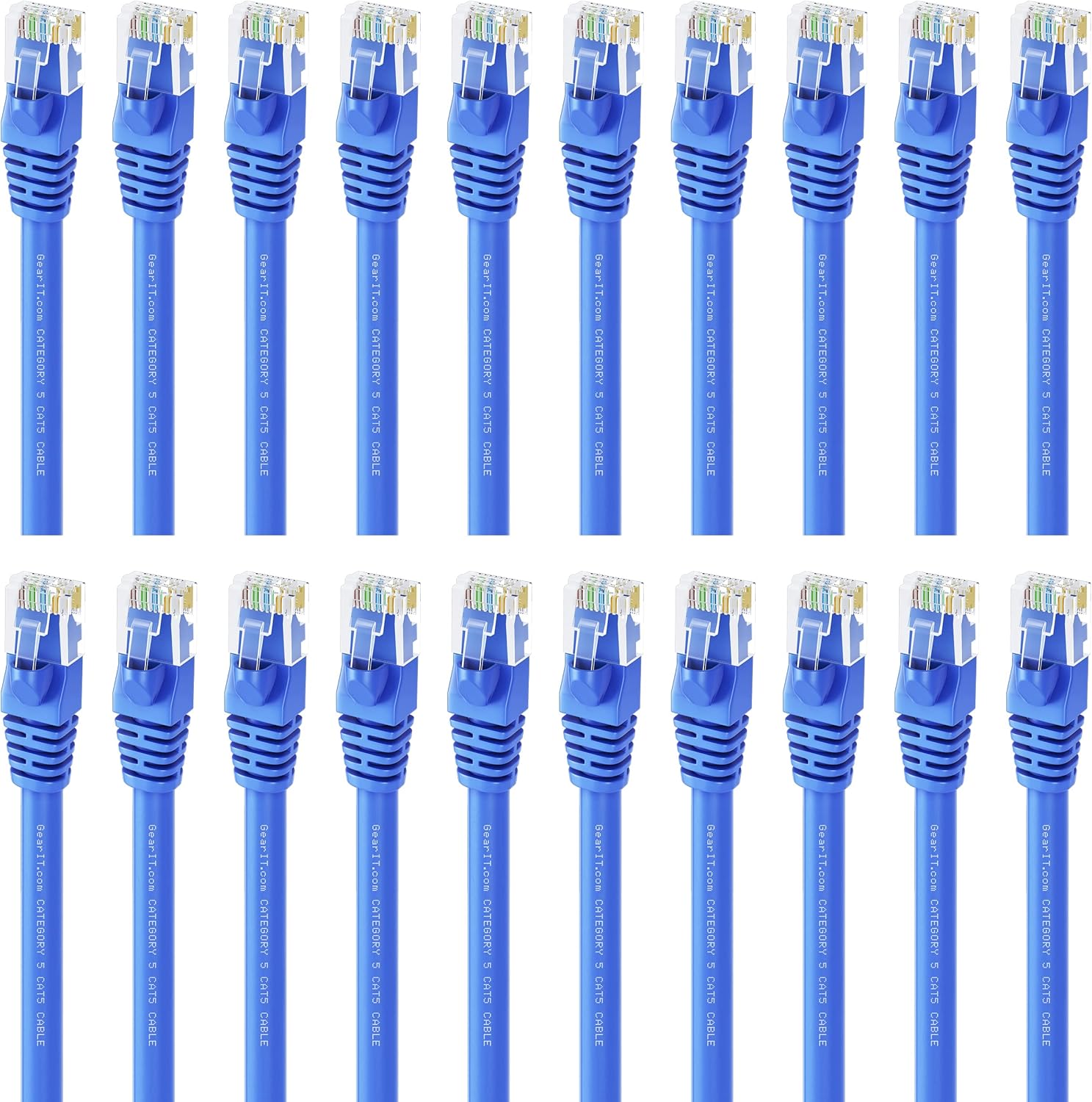 100-Pack Cat5e Ethernet Patch Cable 1.5 Feet Blue B913822