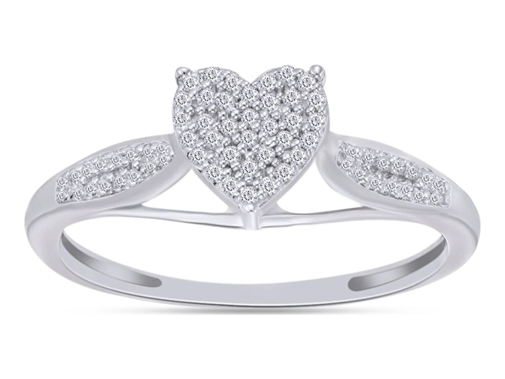 14K Gold Over Sterling Silver Diamond Heart Wedding Ring P82577
