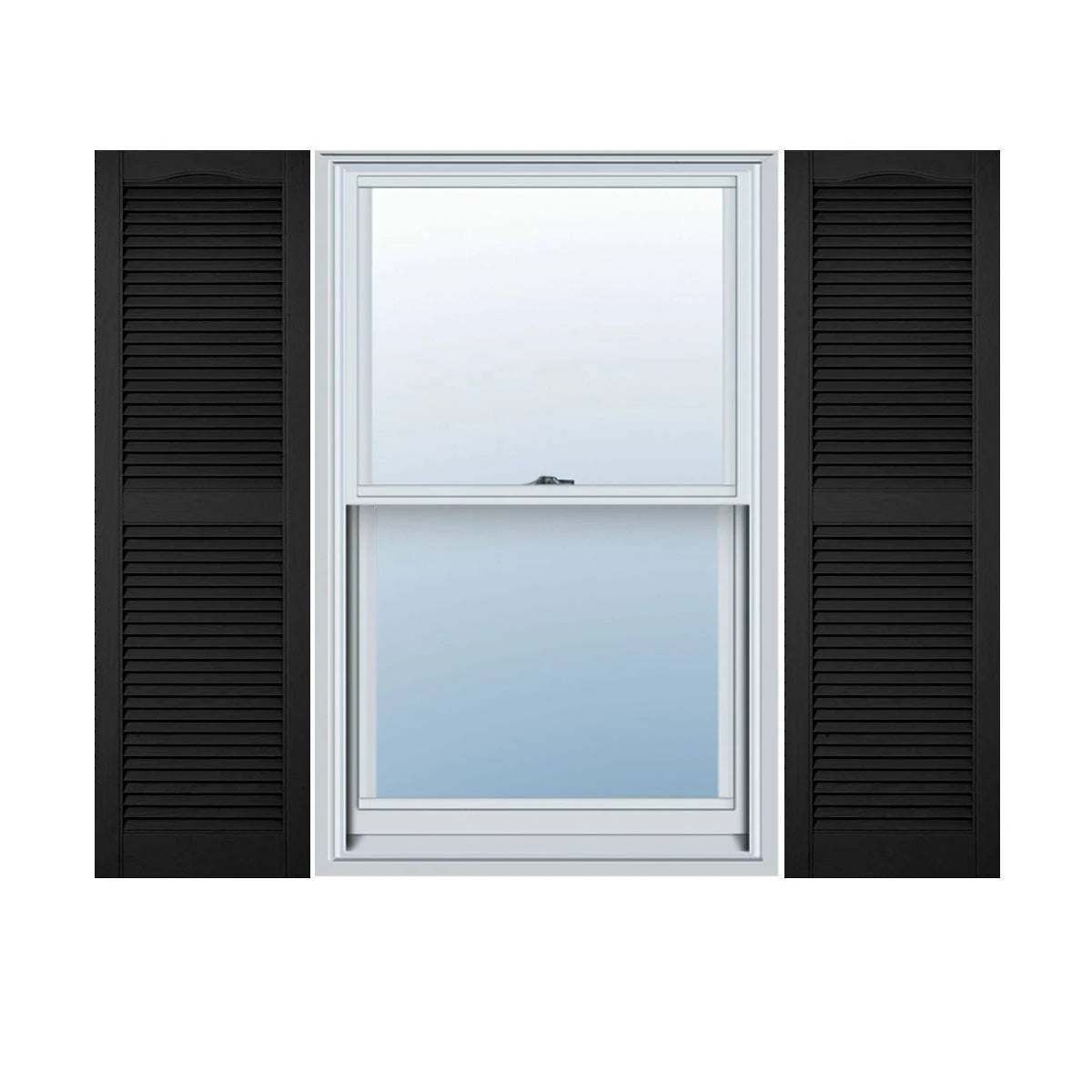 Black Vinyl Open Louver Shutters W34818