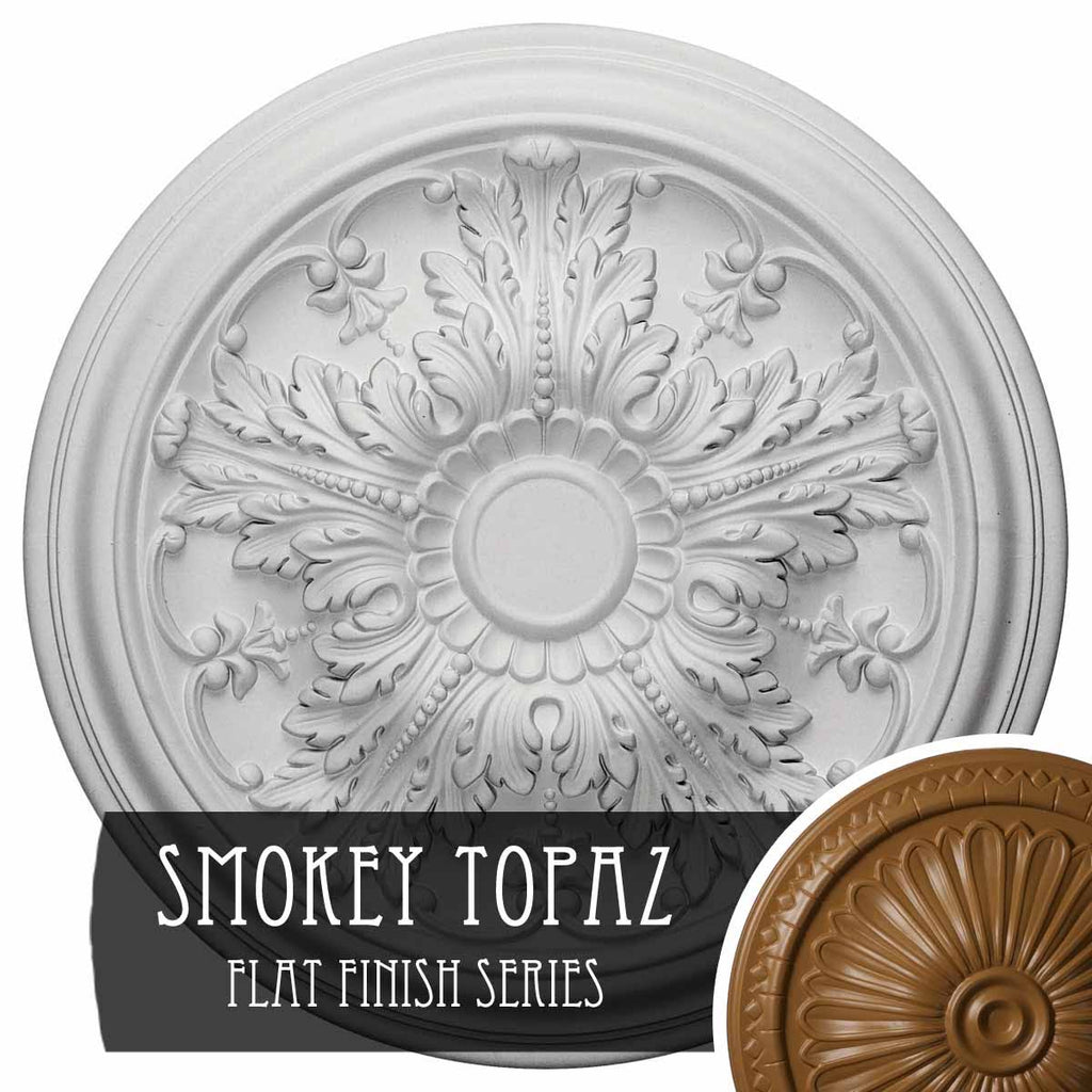 20x22OD x 1 1/2x22P Ceiling Medallion, Hand-Painted Smokey Topaz I9437