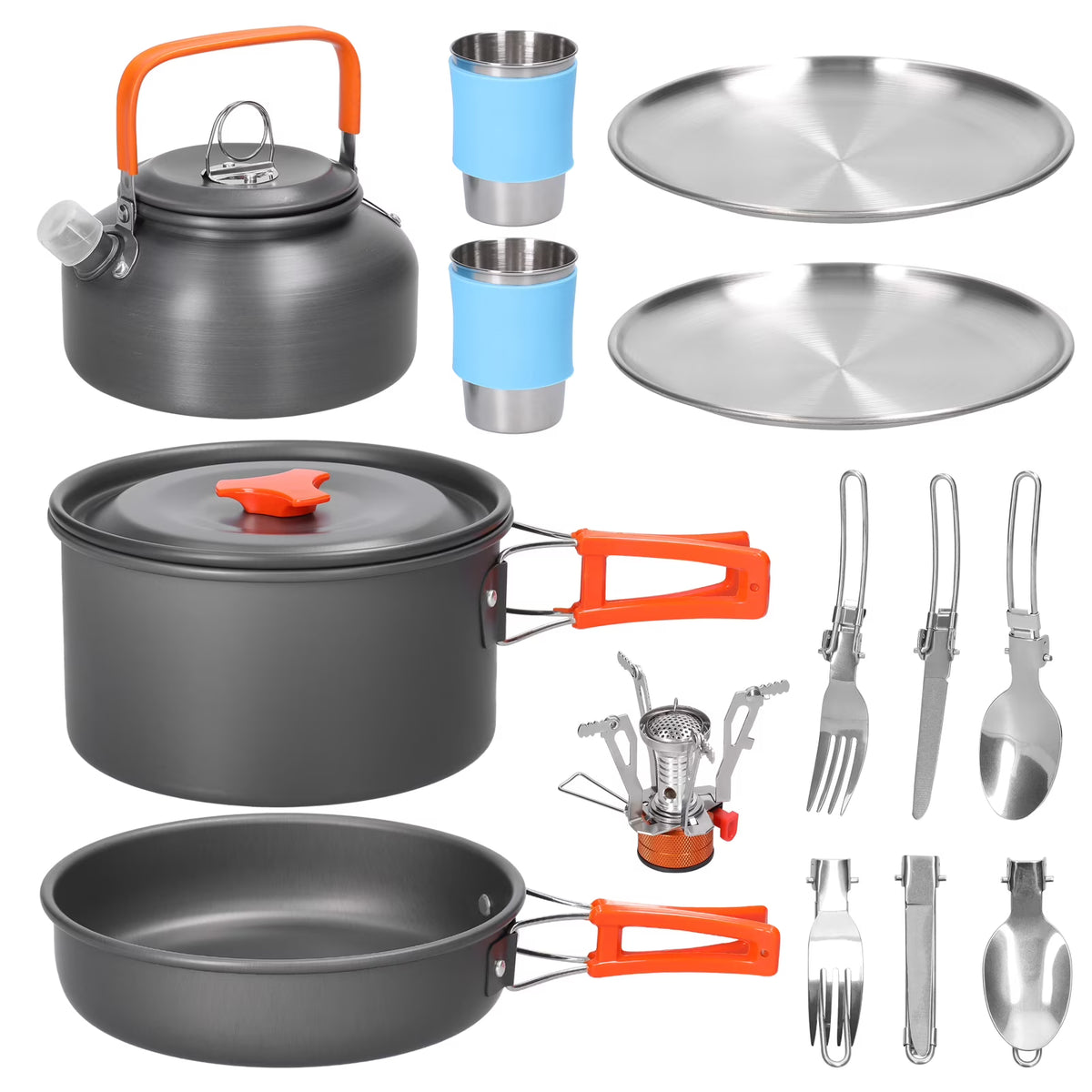 Portable Aluminum Alloy Camping Cookware Kit J636