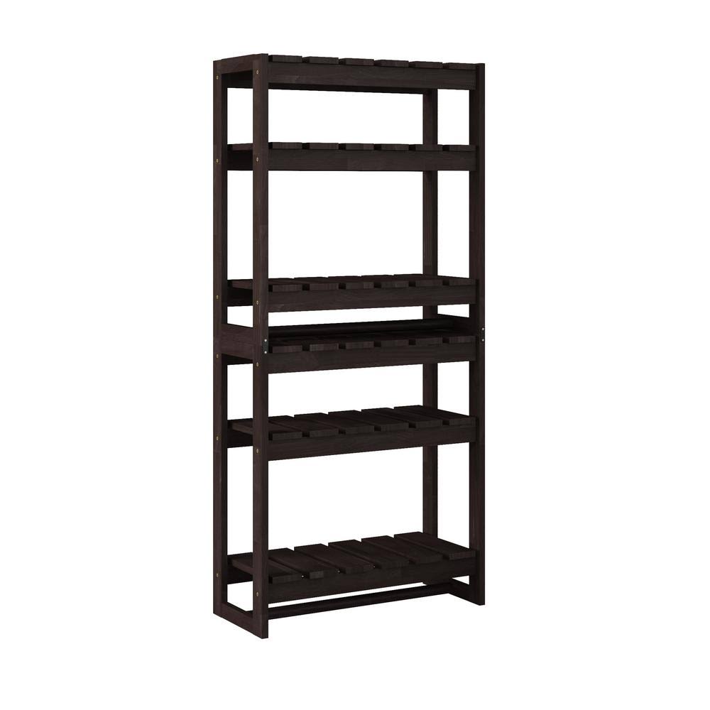 Dark Espresso Solid Wood 5-Shelf Bookcase A52160