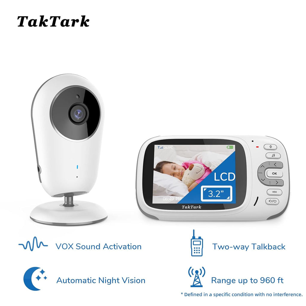 Video Baby Camera Monitor with Night Vision, 2 Way Audio, Pack of 2 J342883
