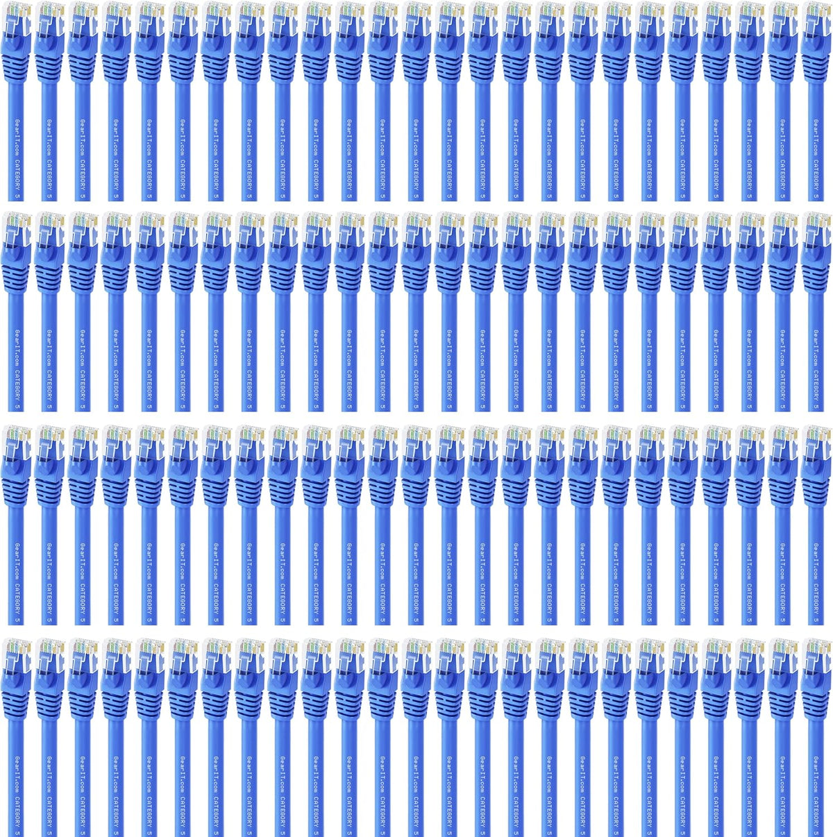 100-Pack Cat5e Ethernet Patch Cable 1.5 Feet Blue B913822