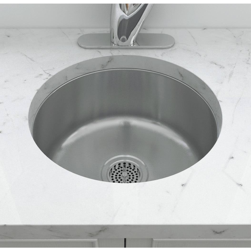 17-1/8x22 Circular Undermount Stainless Steel Bar Prep Sink Y970