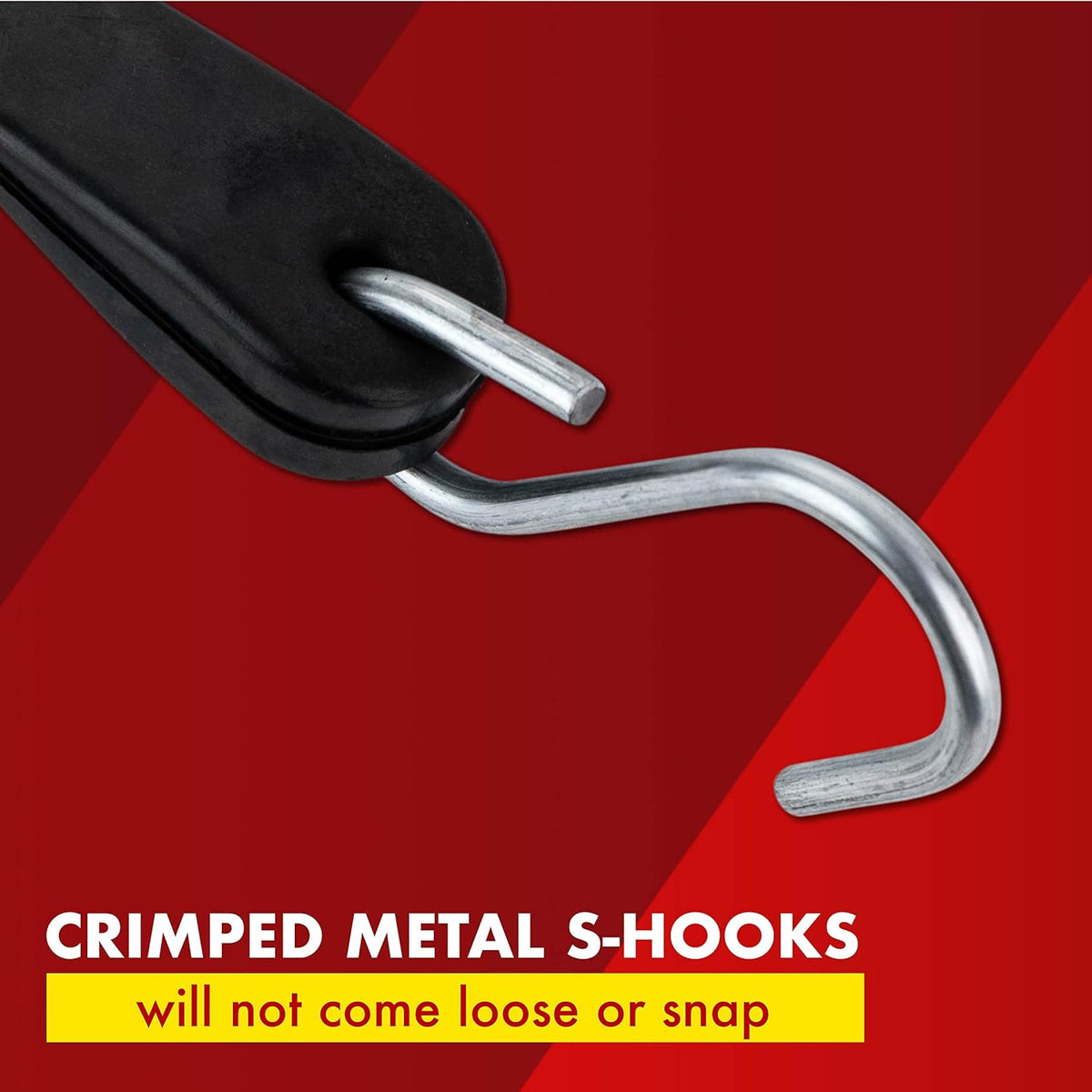 50 Pack 41" EPDM Rubber Tarp Straps with Crimped Hooks E311