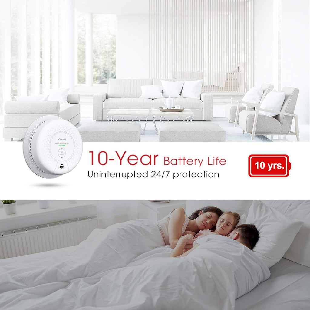 10-Year Battery Smoke and Carbon Monoxide Detector Alarm, 5-Pack R2450