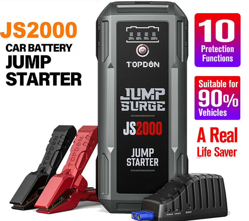 12V 2000A Peak Portable Jump Starter for 8L Gas/6L Diesel Engines X621