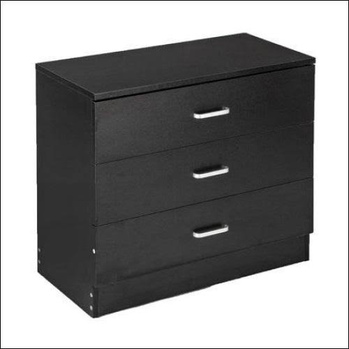 Black 3 Drawer Wood End Side Table N201213
