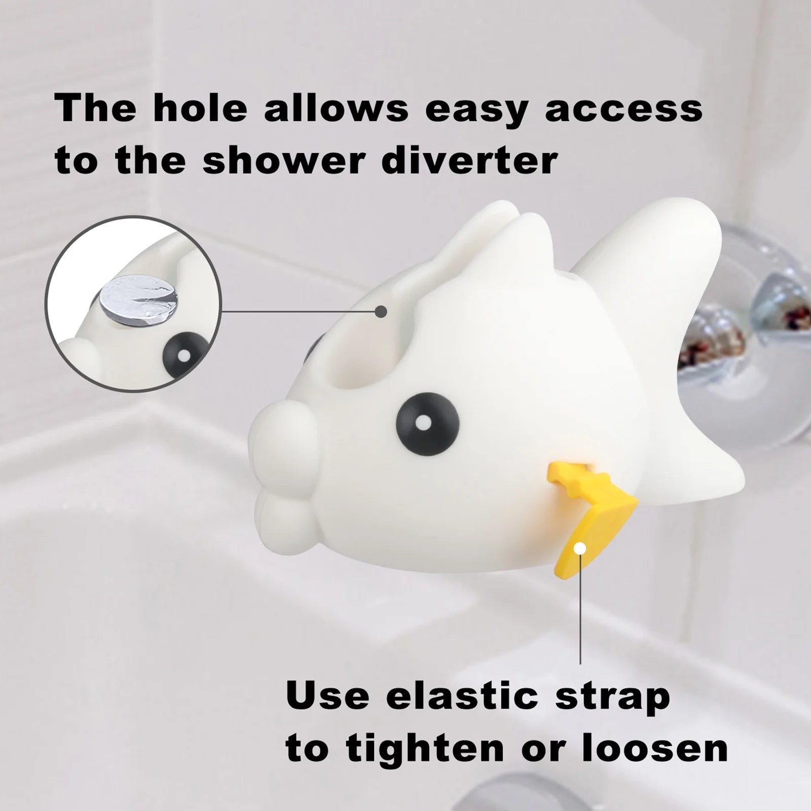 White Faucet Cover with 2 Toys X382