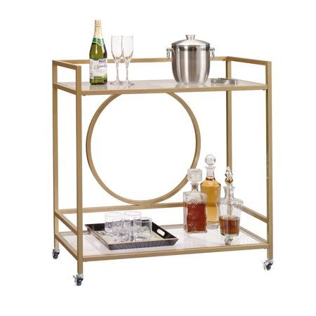 Satin Gold Finish Bar Cart P542