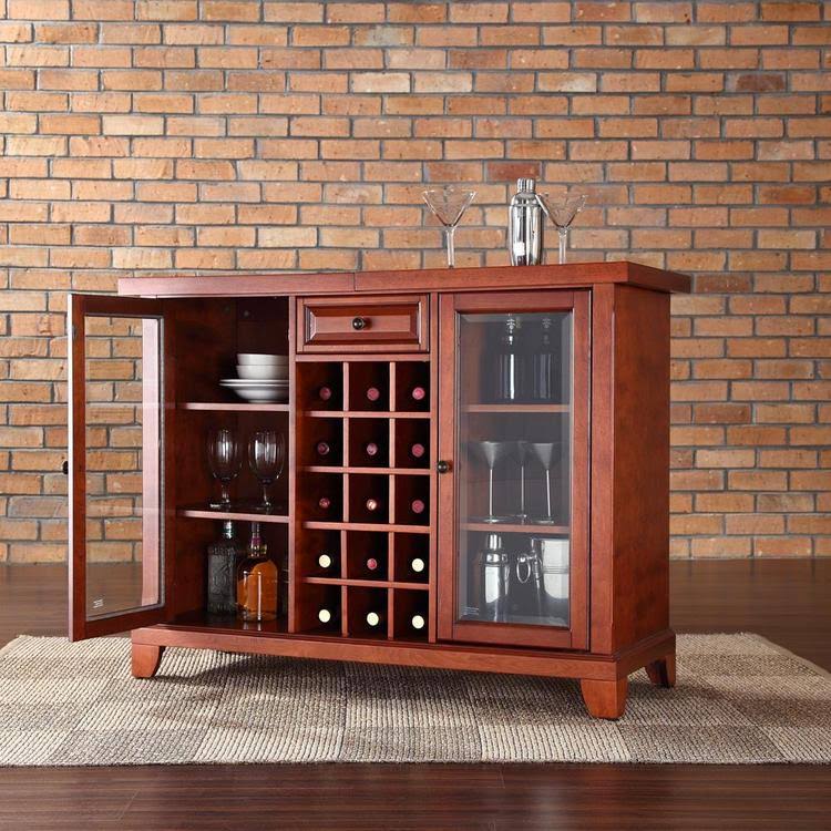 Vintage Mahogany Sliding Top Bar Cabinet Q954318