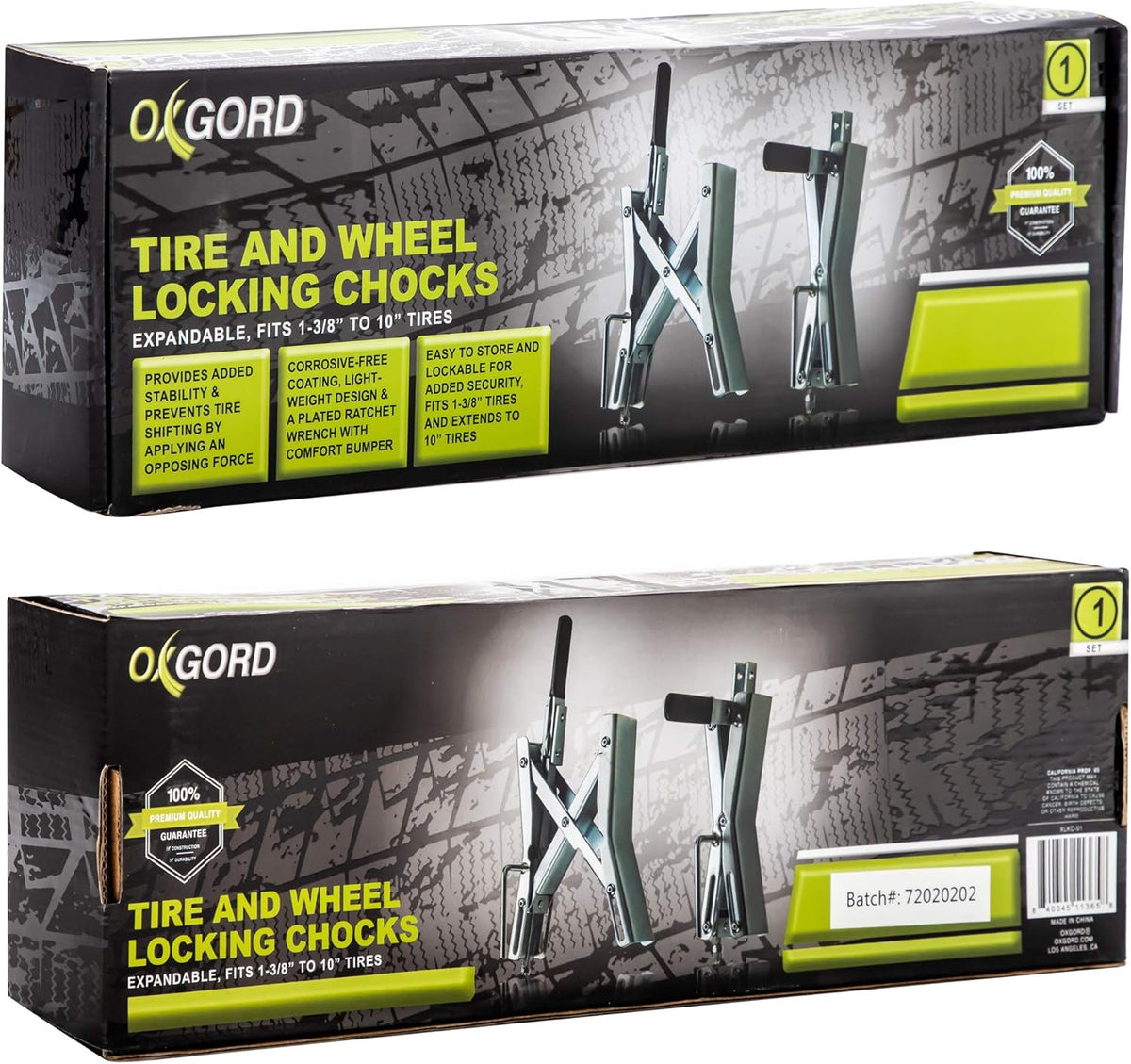 Wheel-Stabilizer Tire-Stop for Dual Axle Vehicles, Fits up to 6 Inches, Set of 2 X301984
