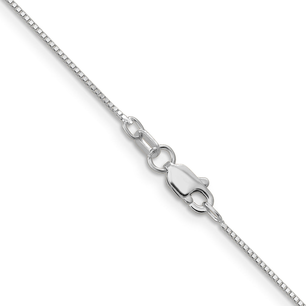 14K White Gold Ultra-thin Box Chain Necklace 16 Inches T3571