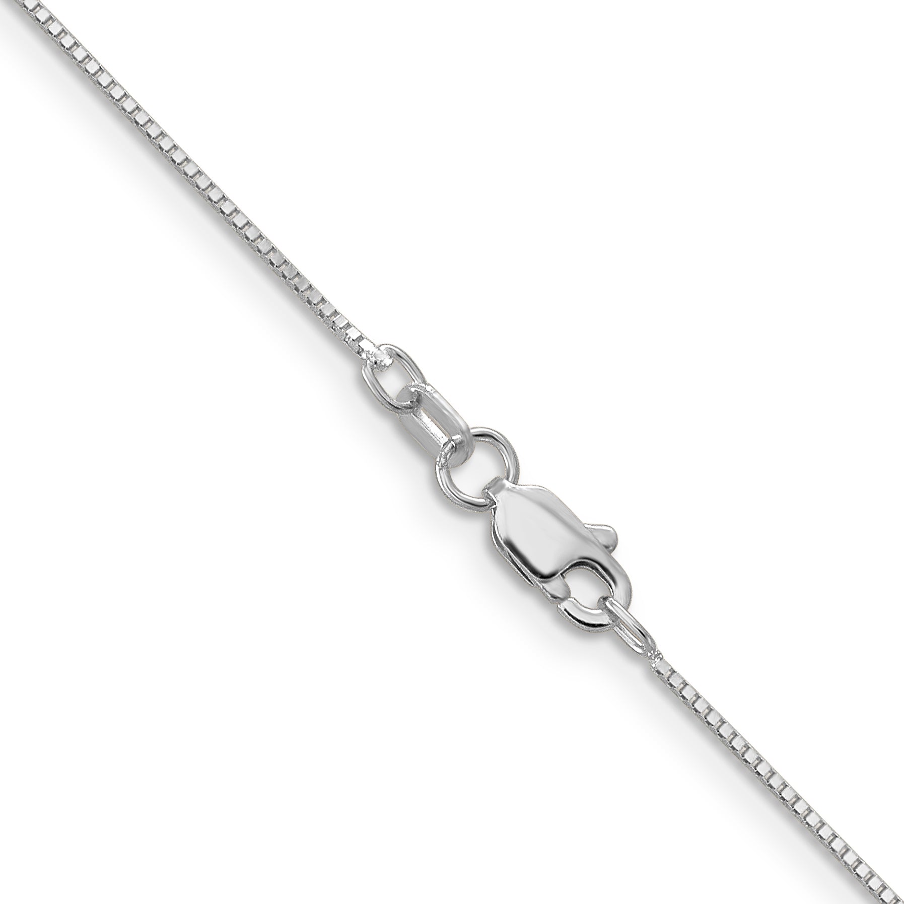 14K White Gold Ultra-thin Box Chain Necklace 16 Inches T3571