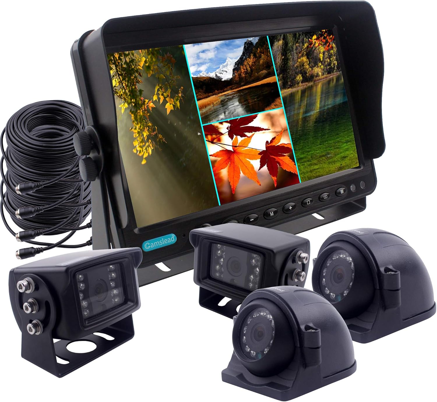 9 inch Quad Split Screen Heavy Vehicle Safety Camera System N17228