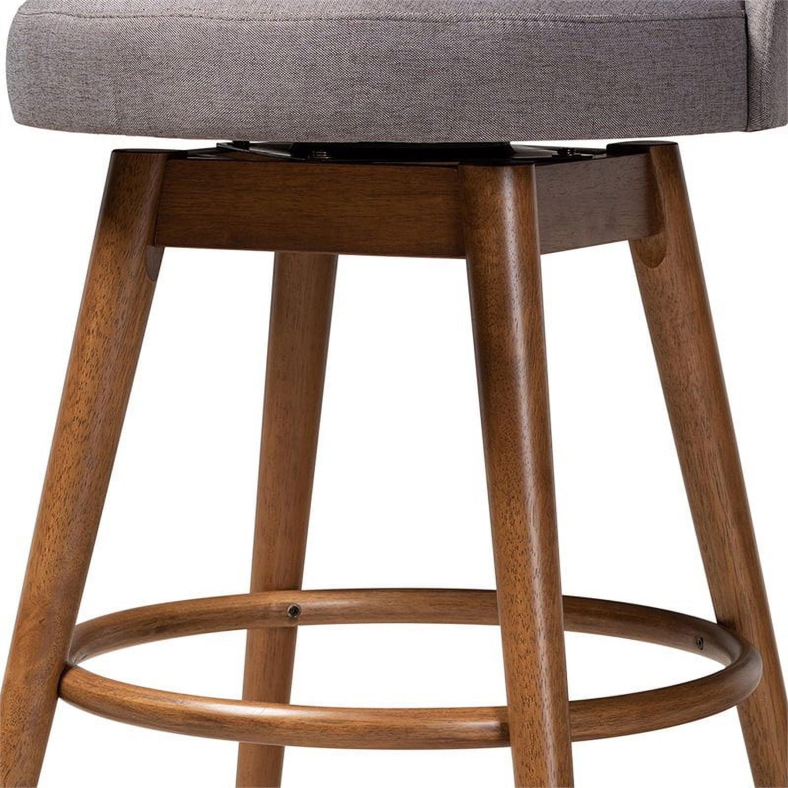 Gray Upholstered Swivel Bar Stool (Set of 2) H22047