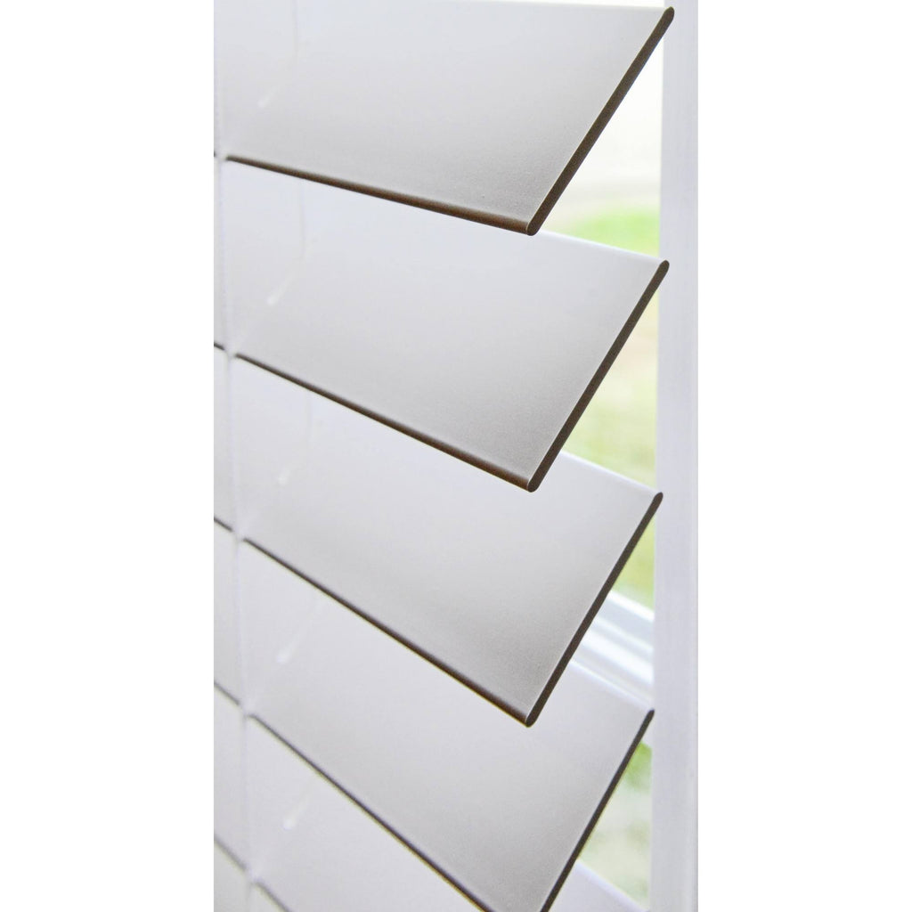 White 68.5 W x 60 H Faux Wood Blinds T1219